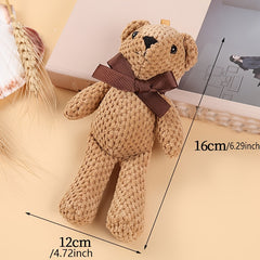 9inch Bear Stuffed Plush Toy Baby Key Pendant Doll Birthday Decor