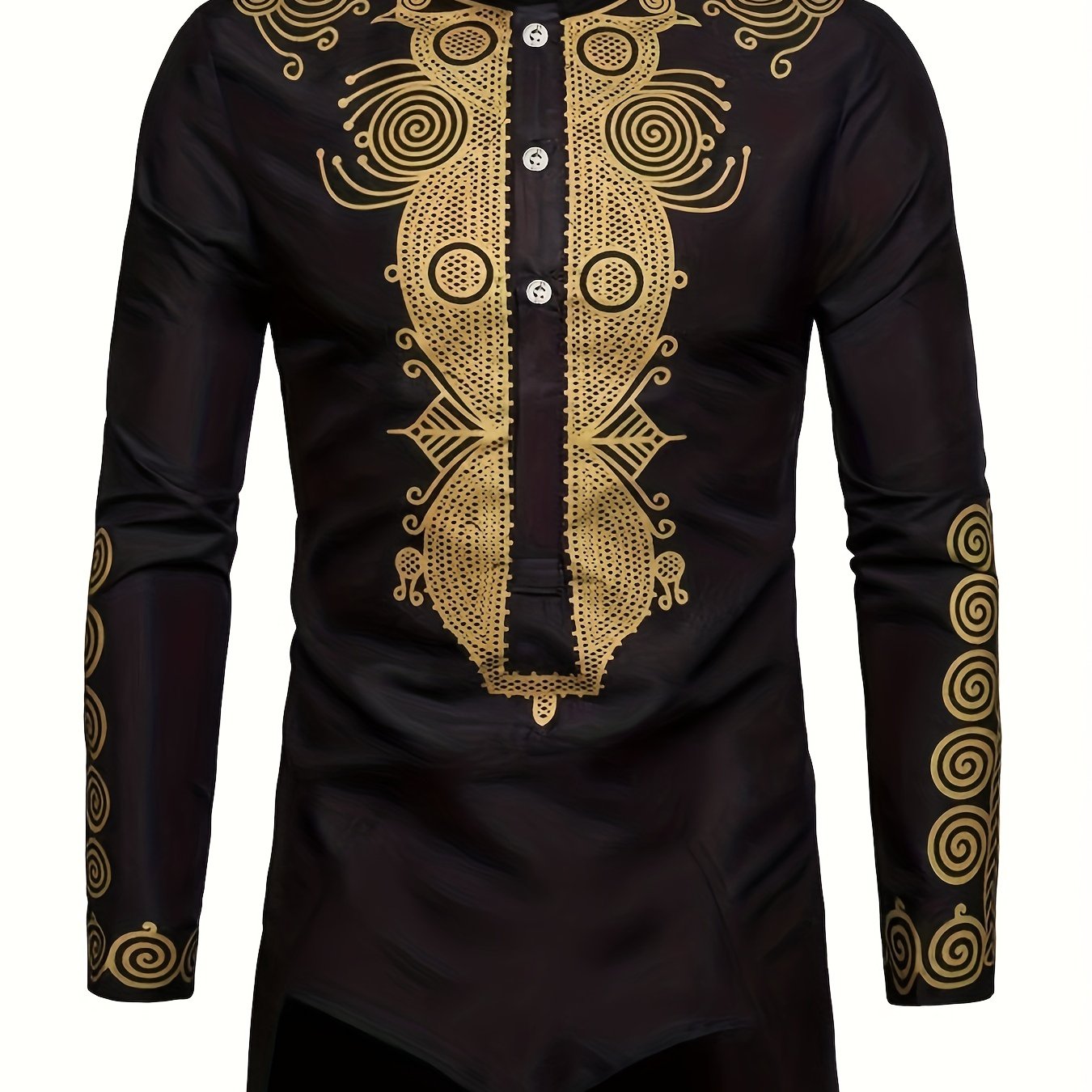 Men's African Traditional Long Sleeve Print Dashiki