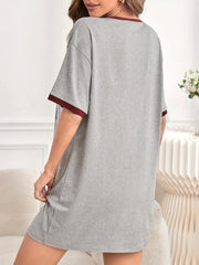 Soft & Comfy Lounge Dress Crew Neck Short Sleeve Women's Loungewear