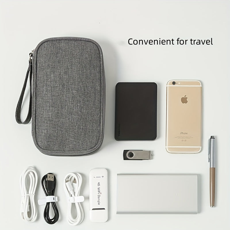 Travel Cable Bag Pouch Double Layer Lightweight Organizer