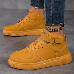 High Top Skate Shoes with Buckle Lace-Up, Anti-Slip Lightweight Sports Sneakers