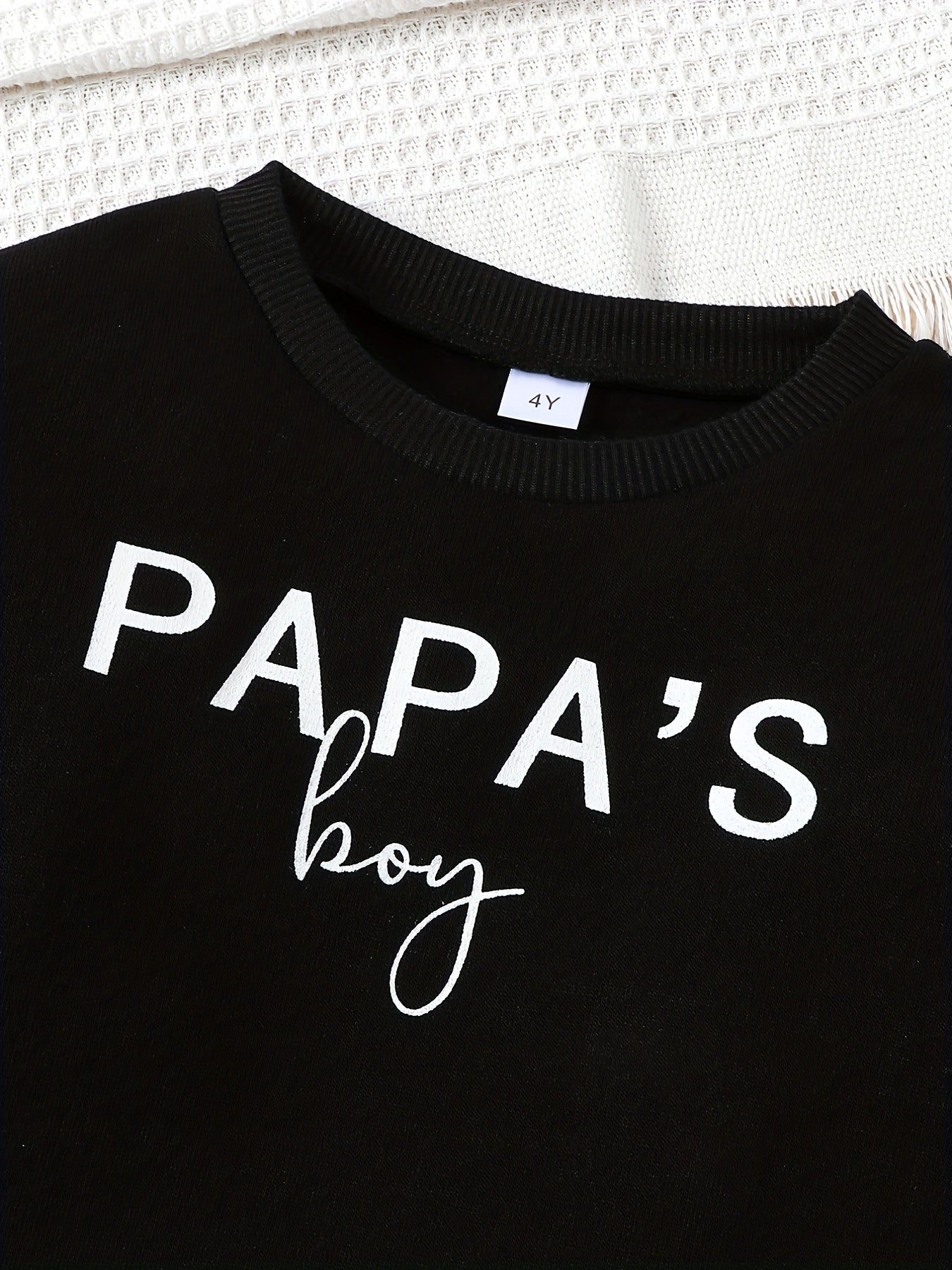 Toddler Kid's PAPA'S BOY Sweatshirt Long Sleeve Top Crew Neck Pullover