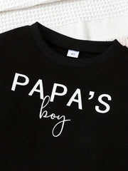 Toddler Kid's PAPA'S BOY Sweatshirt Long Sleeve Top Crew Neck Pullover