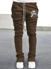Skull In Love Print Flared Trousers Men s Casual Stretch Joggers
