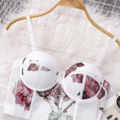 Floral Print Cami Corset Bustier Push Up Tummy Control Slimmer Body Shaper