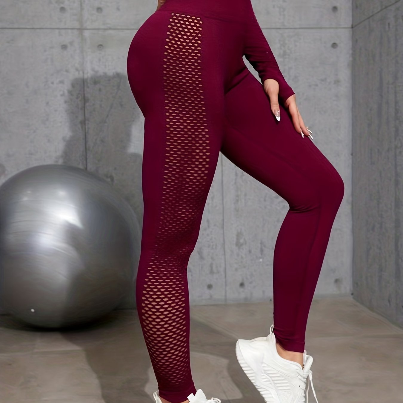 High Waist Hollow Out Sports Leggings Butt Lifting Yoga Fitness Pants