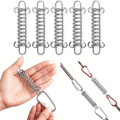 4pcs Steel Tent Wind Rope Spring Buckles Tent Tensioner Camping Deck Pegs