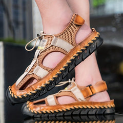 Men's Stitch Detail Sandals Non Slip Hiking Trekking Beach Shoes