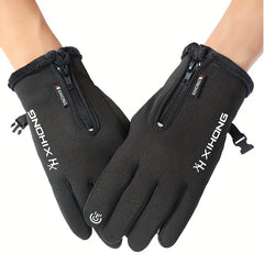 Winter Zipper Fishing Gloves Non slip Touch Screen Windproof Gloves