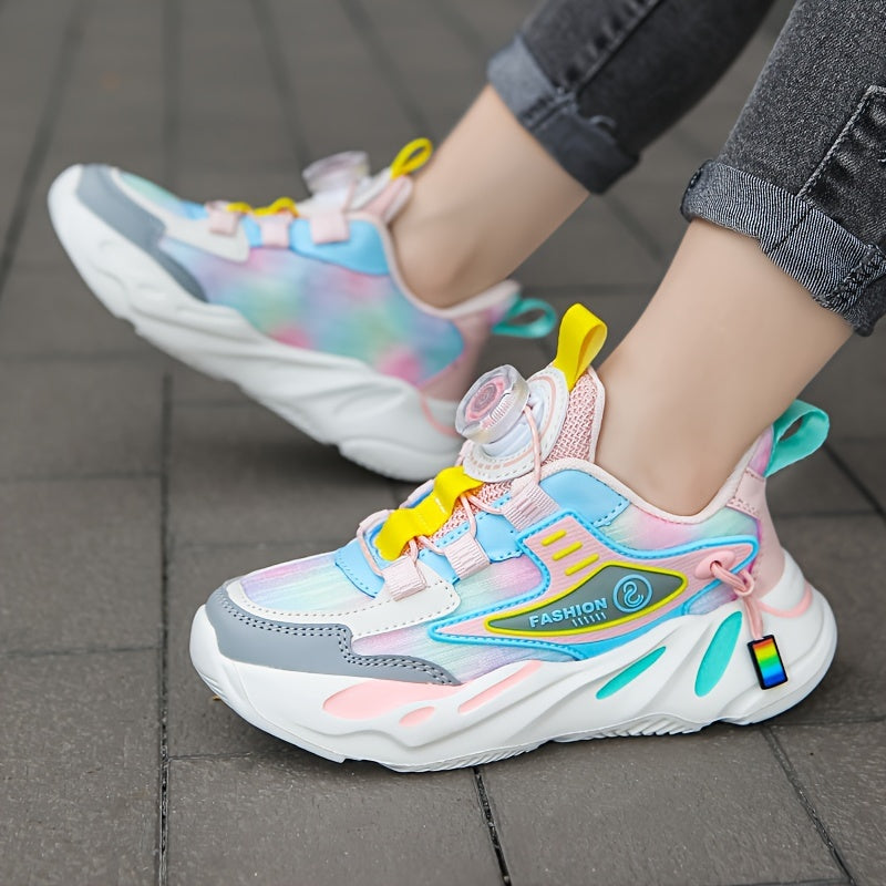 Kid's Chunky Shoes With Rotating Buckle Non Slip Sneakers