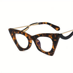 Tortoiseshell Clear Lens Cat Eye Glasses Anti Light Protection