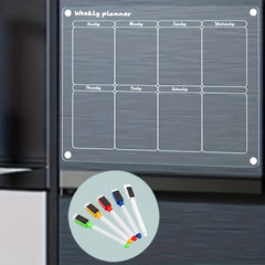 Acrylic Magnetic Weekly Calendar For Fridge Clear