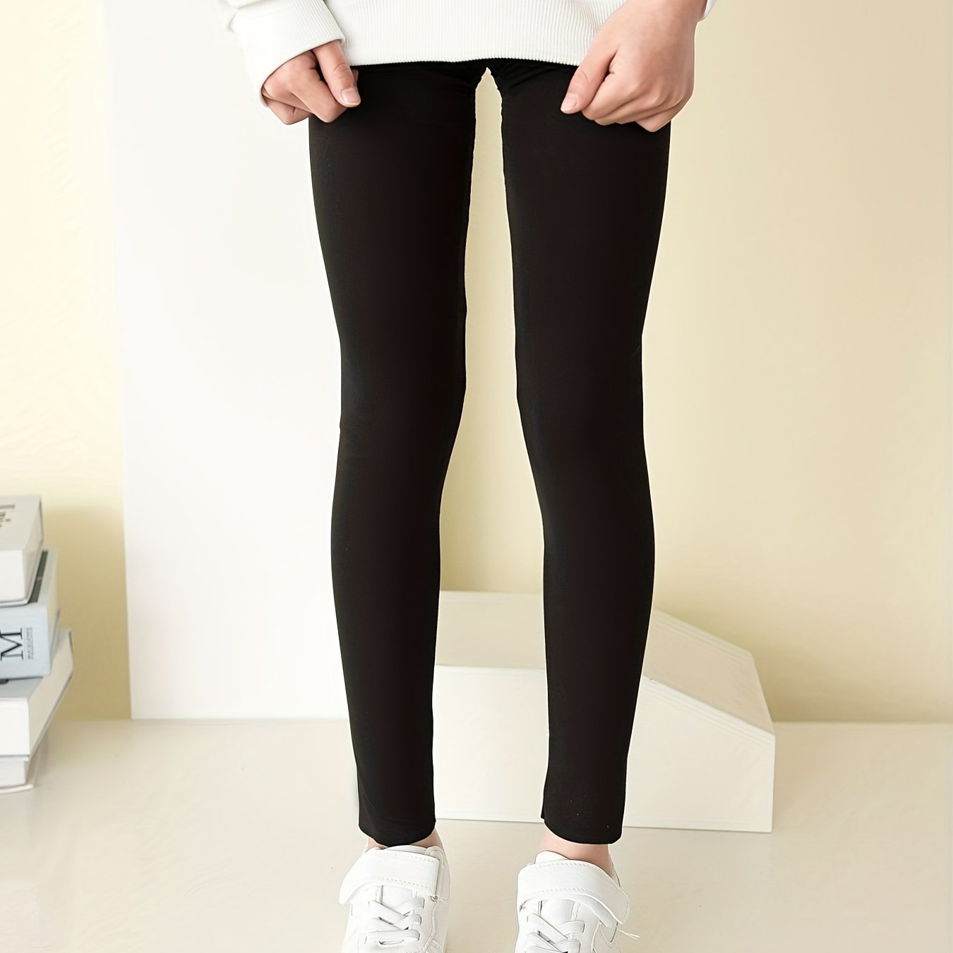 Girls Stretch Soft Leggings Elastic Waist Slim Tight Pants Kids