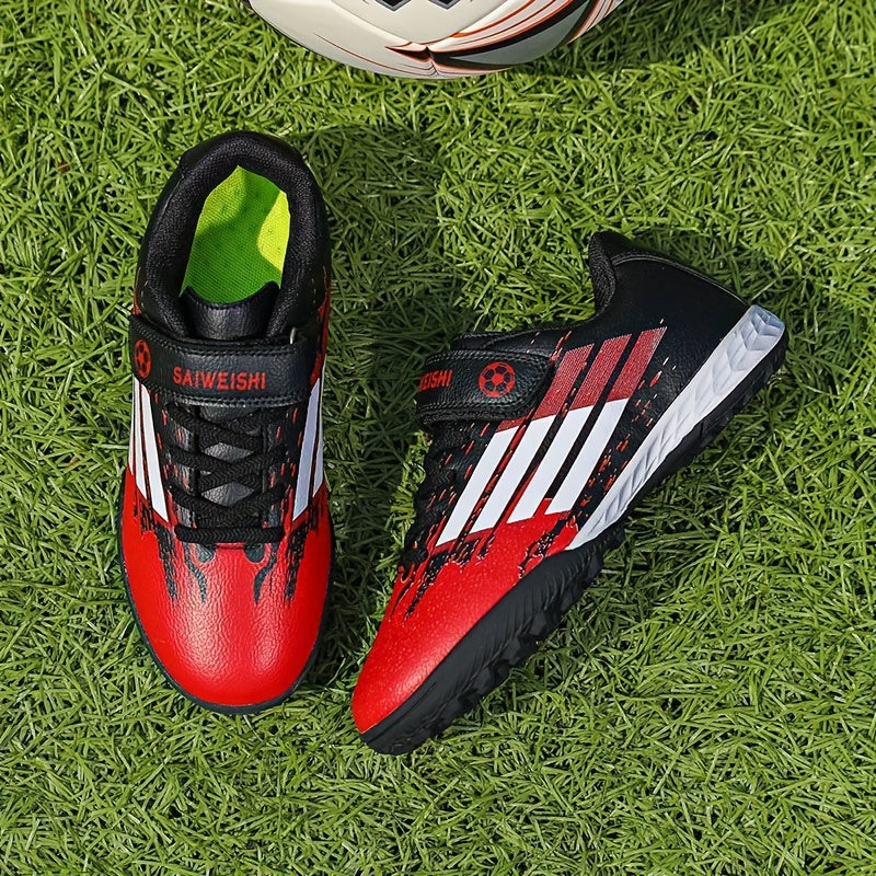 Youth Turf Football Boots Anti-Skid Lace Up Soccer Cleats