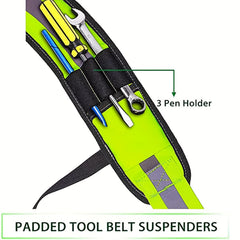Tool Belt Suspenders for Carpenter with Phone Holder Pencil