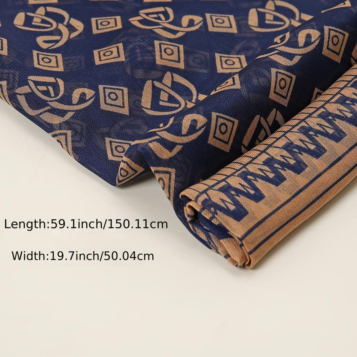 Chiffon Silk Scarf Dark Classical Print Vintage Shawl Women Neck Wrap Headscarf