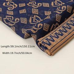 Chiffon Silk Scarf Dark Classical Print Vintage Shawl Women Neck Wrap Headscarf