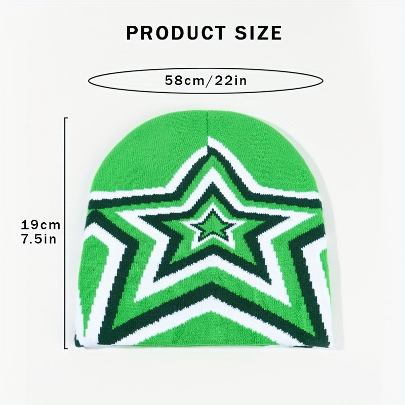 Star Overlapping Pattern Skullies & Beanies Hat Unisex Hip Hop Hat
