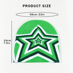 Star Overlapping Pattern Skullies & Beanies Hat Unisex Hip Hop Hat