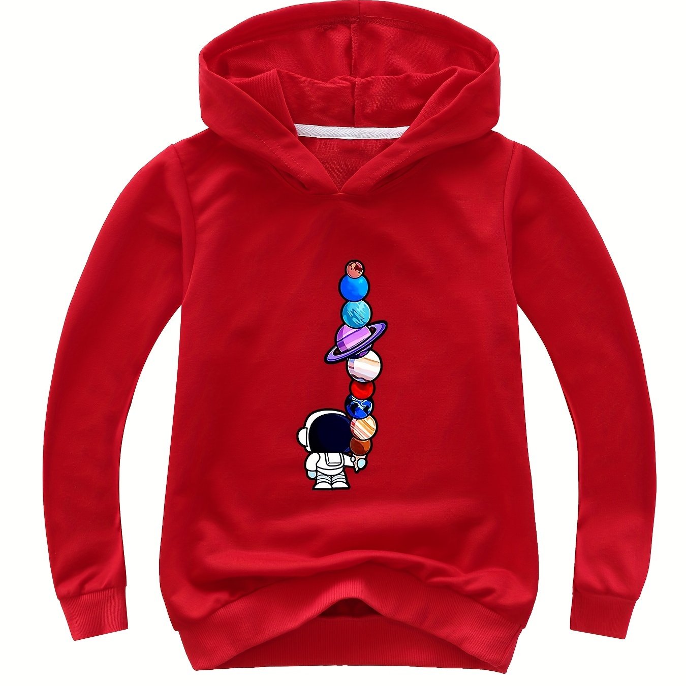 Astronaut Pattern V Neck Sweatshirt for Girls