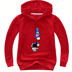 Astronaut Pattern V Neck Sweatshirt for Girls