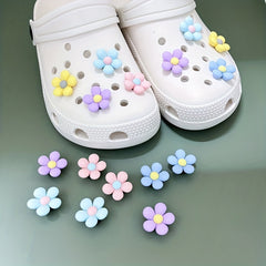 8pcs Flowers Charms for Sandals Girls Women Decoration