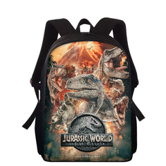 16in Kids School Bags For Boys Girls T-Rex Dinosaur Print Backpack