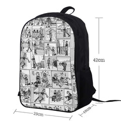 16inch Punk Gothic Cat Head School Bags Student Bagpack Girls Boys Backpack