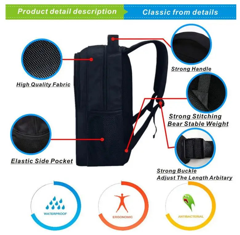 16inch Girls Cat 3D Printing School Bagpack