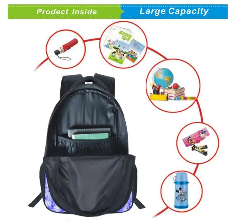 16inch Girls Cat 3D Printing School Bagpack