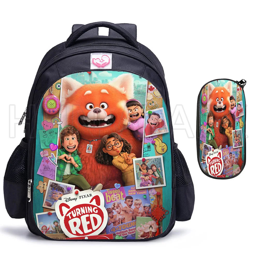 16in Turning Red Schoolbag for Kids Boys Girls Baby Bag Children Backpack
