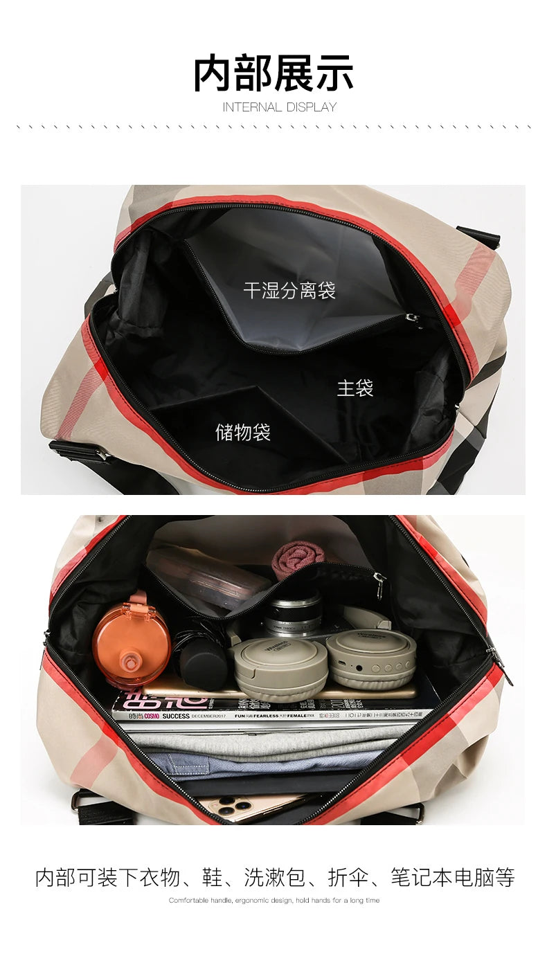 Large Capacity Printed Travel Bag, Fitness Shoulder Bag, Waterproof Luggage Bag
