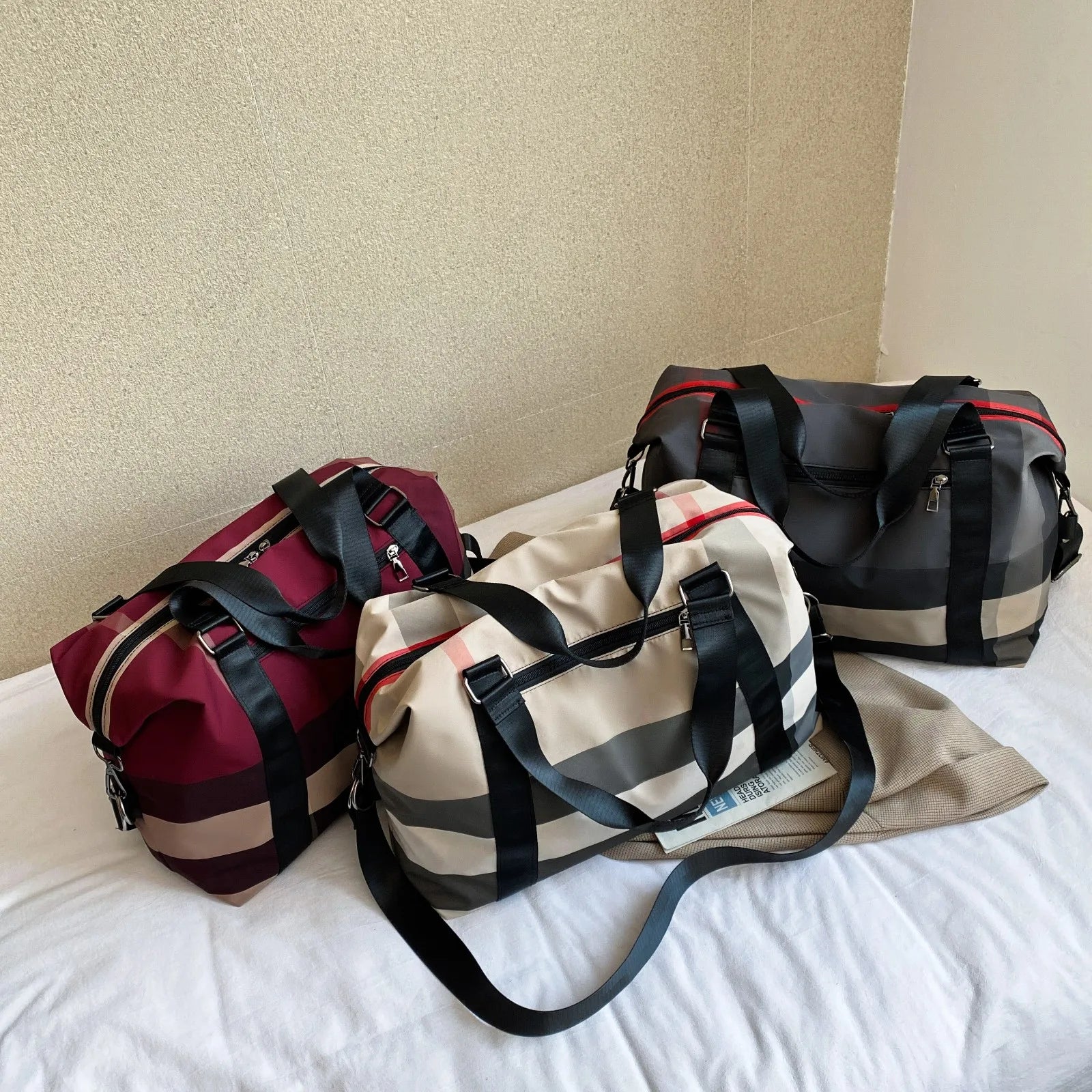 Large Capacity Printed Travel Bag, Fitness Shoulder Bag, Waterproof Luggage Bag