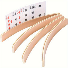2pcs Wooden Playing Card Holder Tray for Bridge Canasta Strategy Cards