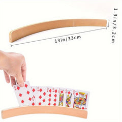 2pcs Wooden Playing Card Holder Tray for Bridge Canasta Strategy Cards