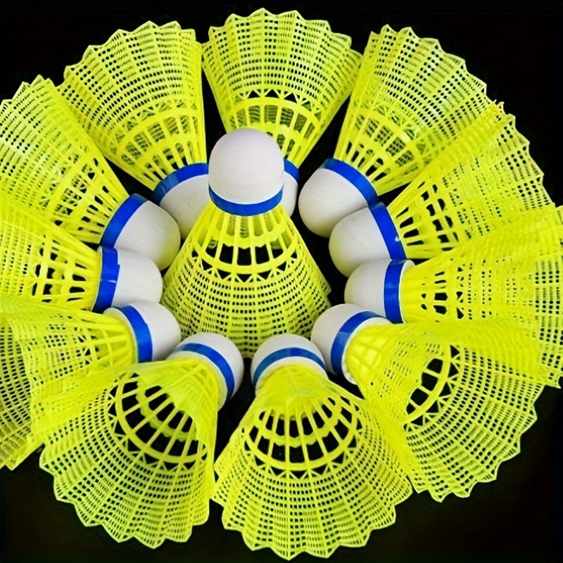 12pcs Nylon Badminton Balls Yellow Durable for Students