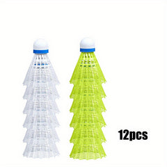 12pcs Nylon Badminton Balls Yellow Durable for Students