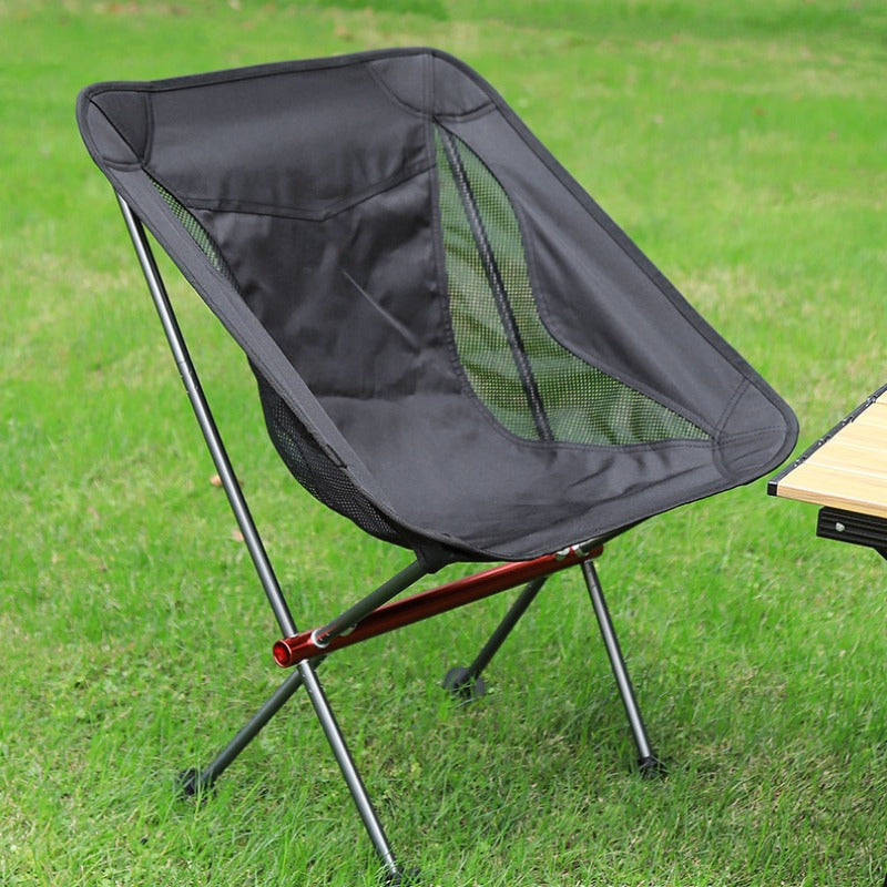 Portable Aluminum Frame Camping Moon Chair with Carry Bag