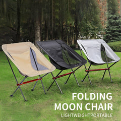 Portable Aluminum Frame Camping Moon Chair with Carry Bag