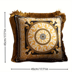Retro Duplex Printing Pillow Tassel Sofa Pillow for Home Decoration