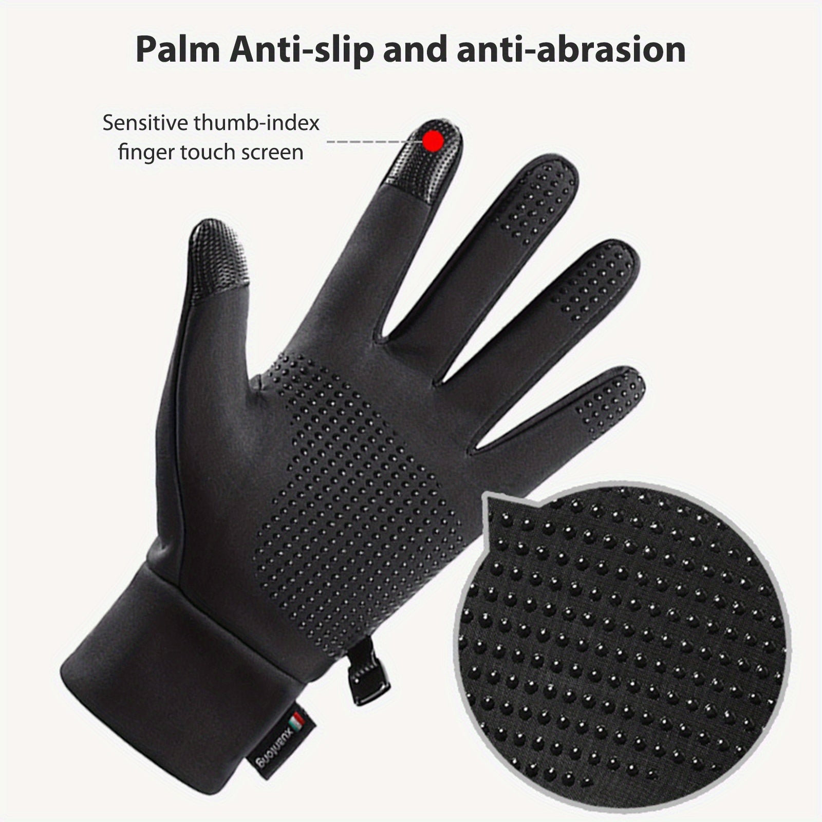 Waterproof Anti Slip Touch Screen Winter Gloves for Sports Skiing