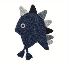 Double Layer Dinosaur Hat Kids Knitted Ear Protection Beanie