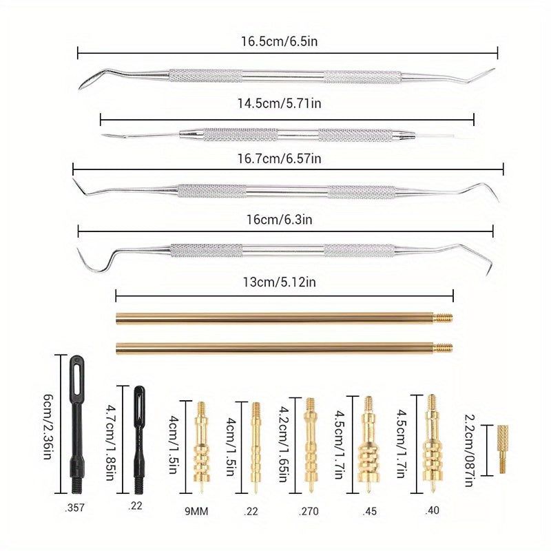 28pcs Heavy Duty Cleaning Kit w/ Copper Wire Brushes for Pipes Bristle Bore Brus