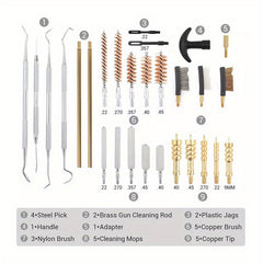 28pcs Heavy Duty Cleaning Kit w/ Copper Wire Brushes for Pipes Bristle Bore Brus