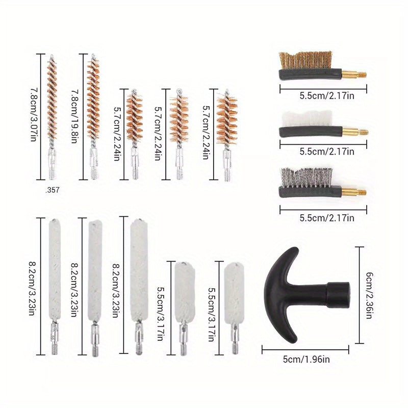 28pcs Heavy Duty Cleaning Kit w/ Copper Wire Brushes for Pipes Bristle Bore Brus