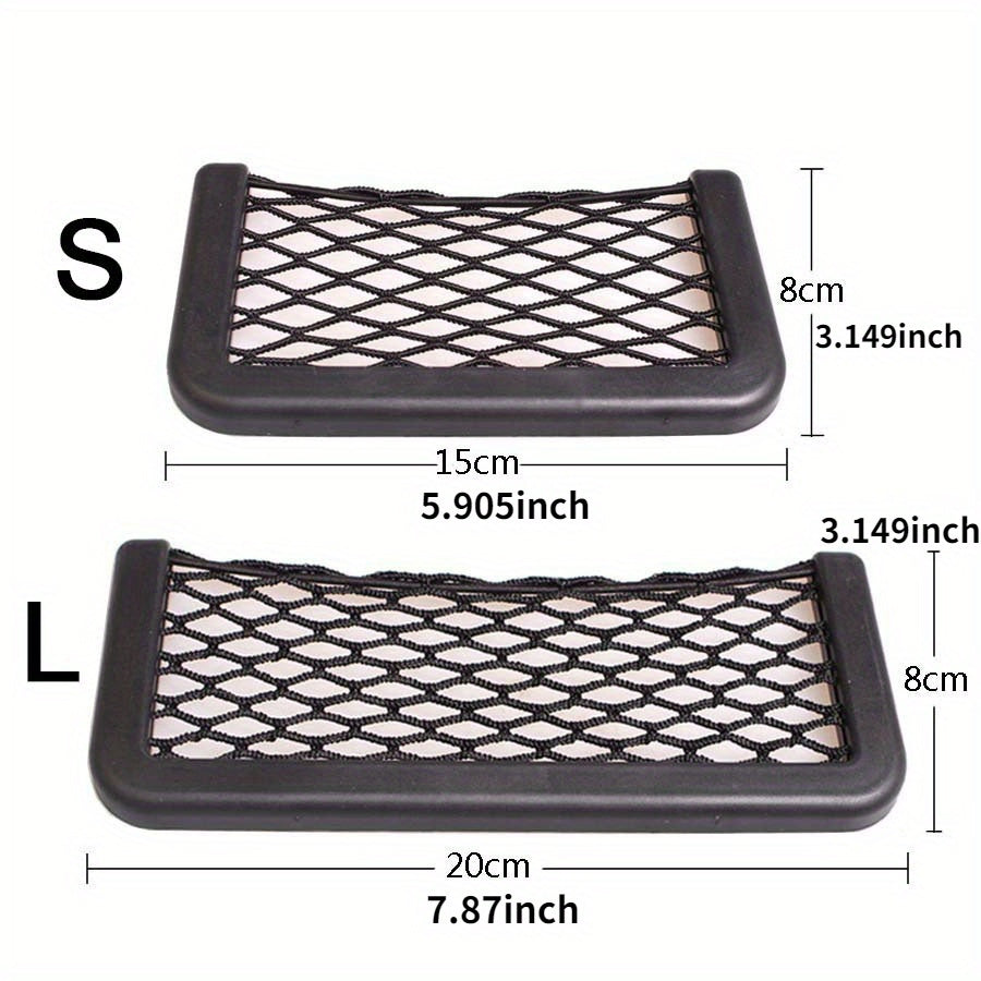 Car Storage Net Box Adhesive Pocket Mobile Phone Holder Car Accessories