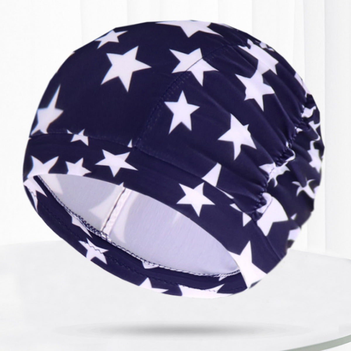 High Elastic Flower Print Swim Cap for Men & Women