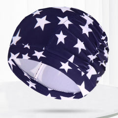 High Elastic Flower Print Swim Cap for Men & Women