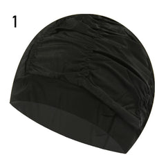 High Elastic Flower Print Swim Cap for Men & Women