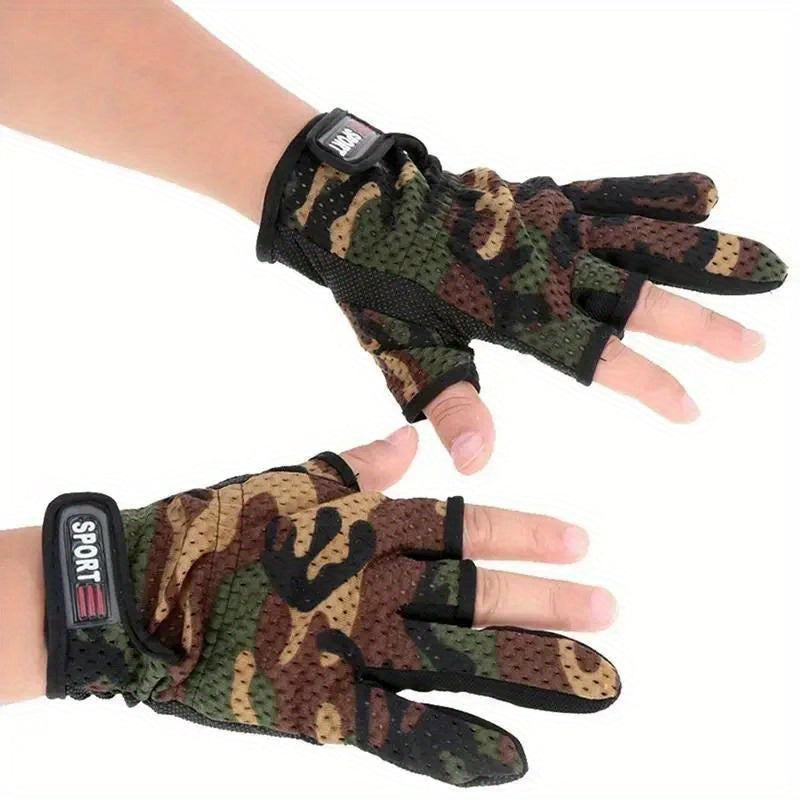 Anti Slip Fingerless Fishing Gloves Adjustable Outdoor Fishing Gear
